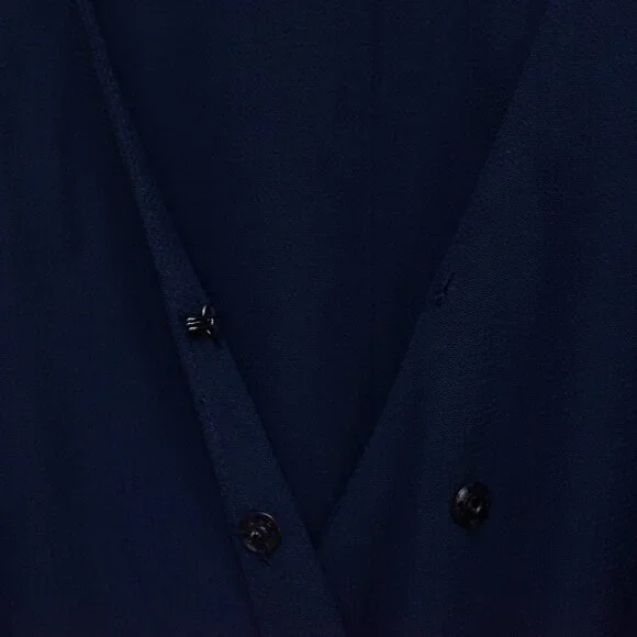 Reformation Nayeli Dress in Navy Blue Fitted Maxi Dress V-Neck Cap Sleeve Size 8 - Picture 9 of 14